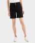 Фото #1 товара Women's High-Rise Belted Cuffed Denim Shorts, Created for Macy's