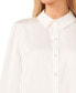 Фото #3 товара Women's Luxe Satin Imitation Pearl Button Down Blouse