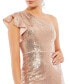Фото #10 товара Women's Ieena Sequined Flutter One Shoulder Fitted Dress