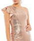 ფოტო #12 პროდუქტის Women's Ieena Sequined Flutter One Shoulder Fitted Dress