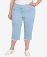 Plus Size Classic Neutrals Superstretch Denim Fringe Capri Pants