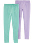 Фото #3 товара Kid 2-Pack Turquoise & Purple Leggings 4