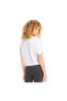 586866 Ess Cropped Logo Beyaz Kadın T-Shirt