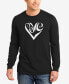 ფოტო #1 პროდუქტის Men's Word Art Long Sleeve Script Love Heart T-shirt