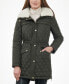 ფოტო #1 პროდუქტის Women's Petite Faux-Fur-Collar Quilted Coat