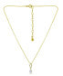 ფოტო #1 პროდუქტის White Cultured Pearl and Pave Cubic Zirconia Pendant Necklace