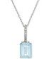 Фото #1 товара Macy's aquamarine (1-3/8 ct. t.w.) & Diamond Accent 18" Pendant Necklace in 14k White Gold