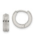 ფოტო #1 პროდუქტის Stainless Steel Polished Laser cut Hinged Hoop Earrings