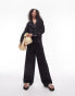 Topshop co-ord linen blend beach trousers in black