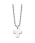 ფოტო #1 პროდუქტის Stainless Steel Polished Cross Pendant on a Ball Chain Necklace