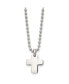 Stainless Steel Polished Cross Pendant on a Ball Chain Necklace