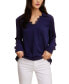 Solid Soft Crepe Top W/ Collar Lace