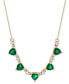 ფოტო #1 პროდუქტის Emerald (2-1/2 ct. t.w.) & Diamond (1/5 ct. t.w.) 16" Statement Necklace in 14k Gold