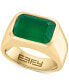 ფოტო #1 პროდუქტის EFFY® Men's Green Onyx Solitaire Ring in Gold-Plated Sterling Silver