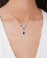 Lab Grown Blue Spinel (7/8 ct. t.w.) & Lab Grown White Sapphire (1/6 ct. t.w.) Fancy 18" Lariat Necklace in Sterling Silver