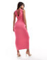 ASOS DESIGN cowl neck backless midaxi dress in pink Розовый, 36 - фото #4