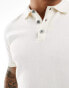 Jack & Jones knitted polo in white Белый, XXL - Chest 120cm - фото #3