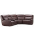 Фото #1 товара Dextan Leather 5-Pc. Sectional with 2 Power Recliners and 1 USB Console, Created for Macy's