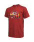 Фото #3 товара Men's Threads Red Kansas City Chiefs Super Bowl LVII Tri-Blend Desert T-shirt