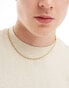 Фото #1 товара ASOS DESIGN waterproof stainless steel textured twist chain necklace in gold tone