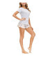 ფოტო #6 პროდუქტის Women's Tee with Ruffle Short Loungewear Set