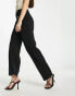 River Island wide leg tailored trouser with button detail in black Черный, 40 - фото #4