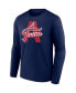 Фото #3 товара Men's Navy Atlanta Braves A-Town Hometown Collection Long Sleeve T-shirt