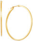ფოტო #8 პროდუქტის Medium Flat-Edge Hoop Earrings in 10k Gold (Also in 10k Rose Gold and 10k White Gold), 1-1/2"