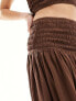 Фото #3 товара Esmee beach maxi skirt co-ord with shirred waist in brown