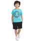 Фото #1 товара Little Boys Logo Graphic T-Shirt & Shorts, 2 Piece Set