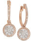 ფოტო #1 პროდუქტის Diamond Circle Drop Earrings in 14k Rose Gold (5/8 ct. t.w.)