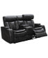 Фото #3 товара Zackary 74" Leather Power Reclining Console Loveseat with Power Headrest