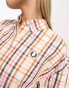 Fred Perry check shirt dress in cream