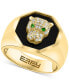 ფოტო #1 პროდუქტის EFFY® Men's Onyx, Diamond (1/4 ct. t.w.) & Tsavorite Accent Panther Ring in 14k Gold