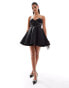 Фото #1 товара ASOS DESIGN diamante trim corset mini dress with full skirt in black