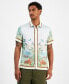 ფოტო #1 პროდუქტის Men's Short Sleeve Button Front Jungle Scenery Shirt