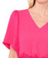 ფოტო #3 პროდუქტის Women's Flutter-Sleeve V-Neck Smocked Romper