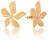 Beautiful gilded steel earrings Flowers