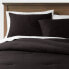 Фото #1 товара Twin/Twin Extra Long Washed Cotton Sateen Comforter and Sham Set Black -