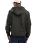 Фото #2 товара ONLY & SONS zip through softshell bomber with hood in dark green