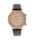 Quartz The 3300 Grey Case, Genuine Dark Brown Leather Watch 43mm