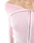 Фото #2 товара Missyempire knitted rib fold detail zip through top in pink