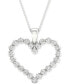 ფოტო #1 პროდუქტის Lab-Created Diamond Open Heart 18" Pendant Necklace (1/2 ct. t.w.) in Sterling Silver