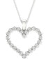 Фото #1 товара Lab-Created Diamond Open Heart 18" Pendant Necklace (1/2 ct. t.w.) in Sterling Silver