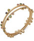 ფოტო #1 პროდუქტის Gold-Tone Multicolor Mixed Stone Double-Row Bangle Bracelet