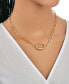 ფოტო #3 პროდუქტის Pave Cubic Zirconia Carabiner Linked Lock Necklace