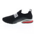 Фото #9 товара Puma Axelion Slip On 37719801 Mens Black Canvas Athletic Running Shoes
