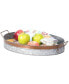 Фото #1 товара Galvanized Metal Oval Rustic Serving Tray with Handles