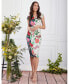 ფოტო #4 პროდუქტის Petite Cap-Sleeve Printed Sheath Dress