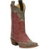 Фото #3 товара Justin Boots Vera Red Snip Toe Cowboy Womens Red Casual Boots L4454